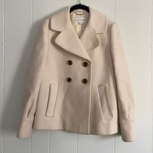 BANANA REPUBLIC Double Breasted Cream Pea Coat SMALL